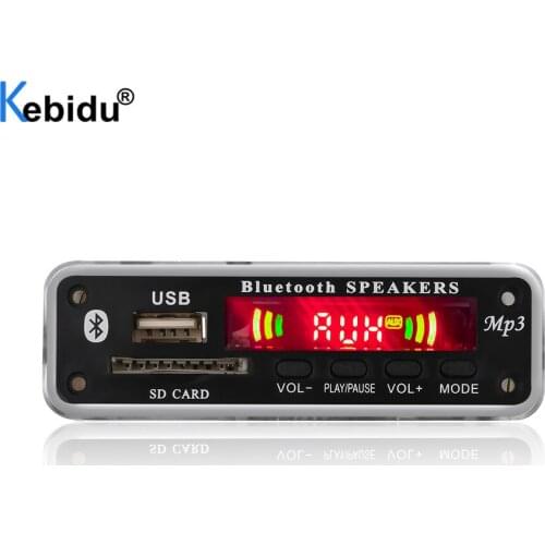 KEBIDU Bluetooth MP3 Player Decoder Board Module Wireless WMA USB TF Radio FM AUX Audio 3.5mm For Car Speaker for iPhone