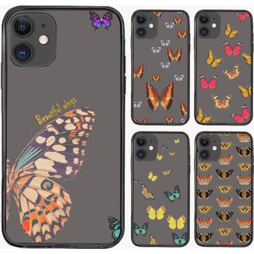 Butterfly Pretty For iPhone 11 Case 6 Mini Pro XS Max X XR 11 8 Plus Luxur Soft TPU Airbag Cover 12Pro 11Pro 12Mini