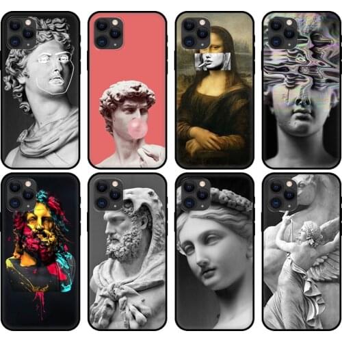 Black tpu case for iphone6 6s 7 8 plus x 10 cover for iphone XR XS 11 pro MAX case Funny Weird Jellyfish Vaporwave Glitch Art