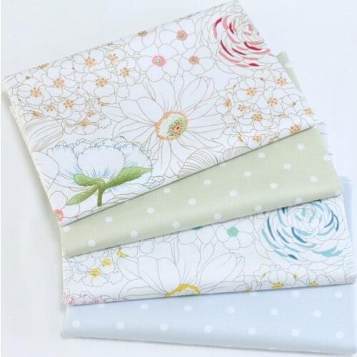 Flowers Patchwork Cotton Fabric Fat Quarters Tilda Cloth Quilting Patchwork Fabrics For Sewing Doll Clothes 4pcs /lots 40 * 50CM