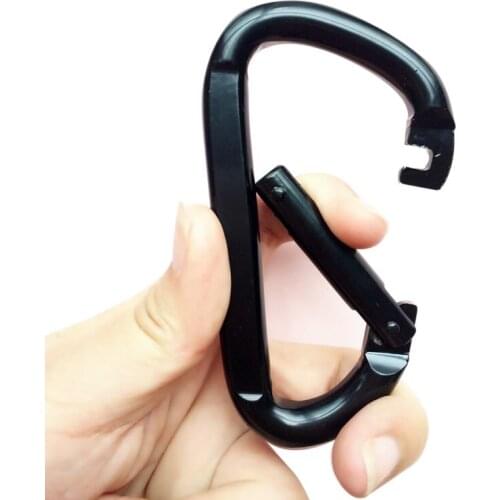 Electrophoretic Black Strong Load-bearing 230kg D Carabiner Spring Snap Clip Hooks Swing Safety Buckle Climbing Carabiner