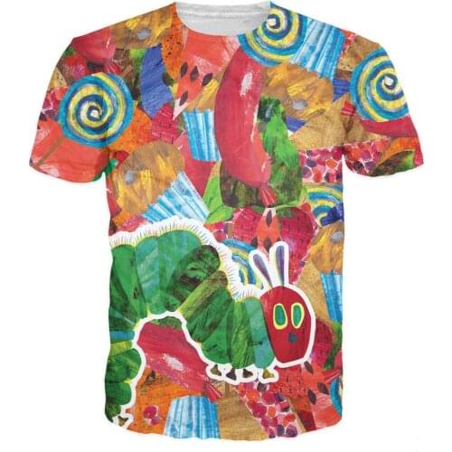 Very Hungry Caterpillar T-Shirt Women Men 3d Printed Casual Hip Hop Harajuku T Shirt Fashion Clothing Summer Style Tees 5XL