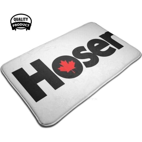 Hoser Door Mat Foot Pad Home Rug Canada Canadian Maple Leaf Patriotic Stark Bold Graphic Black And Red Hosers Funny