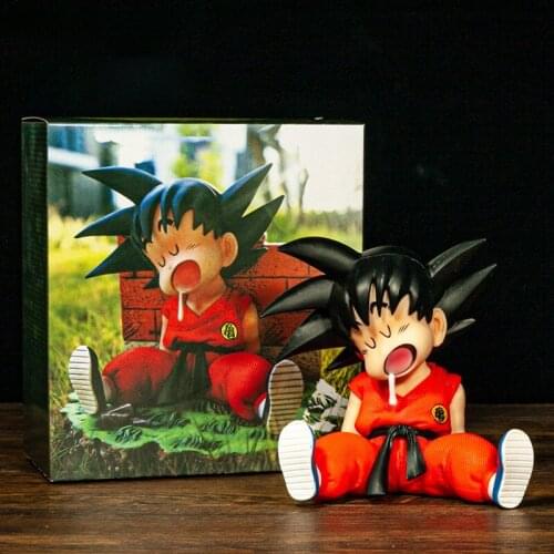 10cm Dragon Ball Hand Made Childhood Goku Model Toy GK Sleeping Scene Animation Peripheral Doll Ornaments Creative Gifts