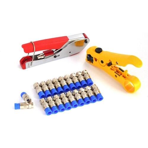 Compression Coaxial Cable Manual Crimping Tool Set Kit For RG6 F Coax Cable Crimper Free Shipping