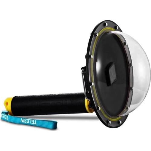 TELESIN 6'' Dome Port 30M Waterproof Housing Case Diving Dome with Trigger for GoPro Hero 5 6 7 Black Action Camera Accessories