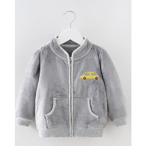 Toddler Kids Baby Girls Boys Cute Zipper Solid Thick Fleece Coat Warm Outerwear Jackets Kids Cute Coats Childrens Clothing
