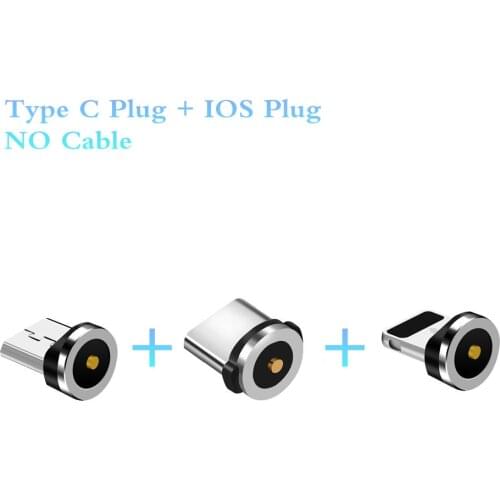 Magnetic Plug Micro USB Type C / 8 Pin /lighting Adapter USB cable Plug (Only Magnetic Plug) For Round head Magnetic cable Plug