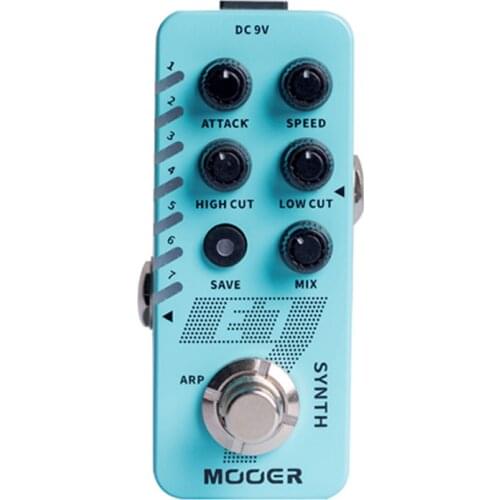 MOOER E7 Polyphonic Guitar Synth Pedal 7 Types Custom Synthesizer Synth Trumpet Organ 8 Bits EDM/Pad with Individual Arpeggiator