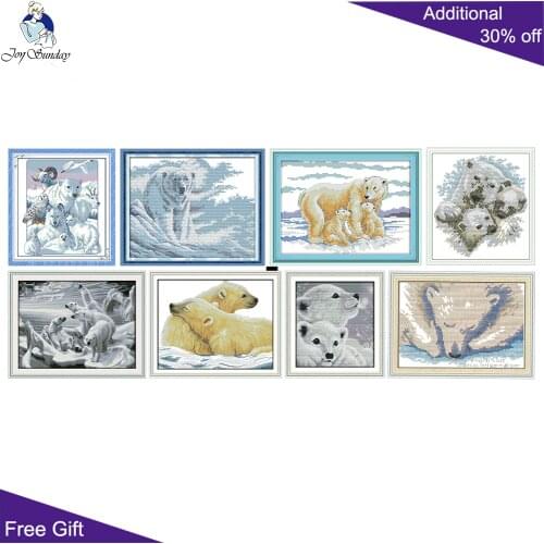 Cross stitch kits Polar Bear Homeland Family cross stitch cross stitch set Counted Stamped Home Decor Arctic Animal Cross-stitch