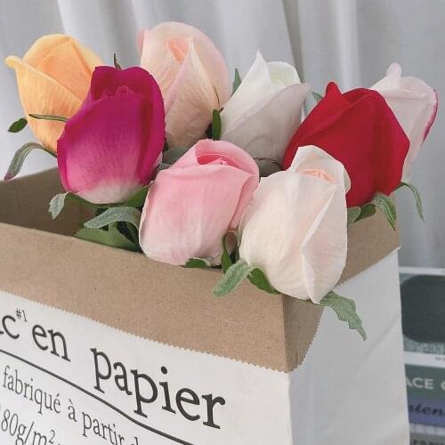10Pc Small Head Rose Artificial Flower Feel Latex Real Touch Roses Flower Home Decoration Accessories Wedding Bouquet Floral