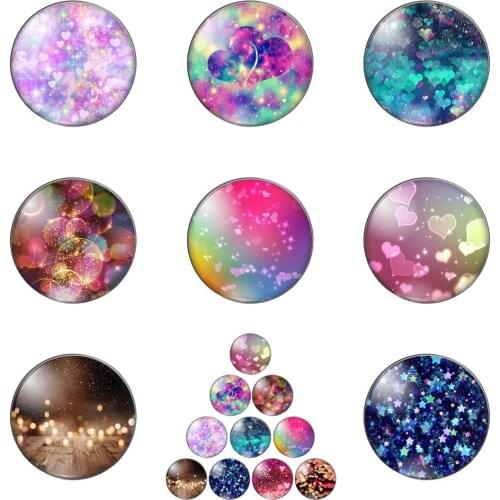 New Beauty Love Hearts Stars Round Photo Glass Cabochon Demo Flat Back Making Findings Handmade DIY Accessories