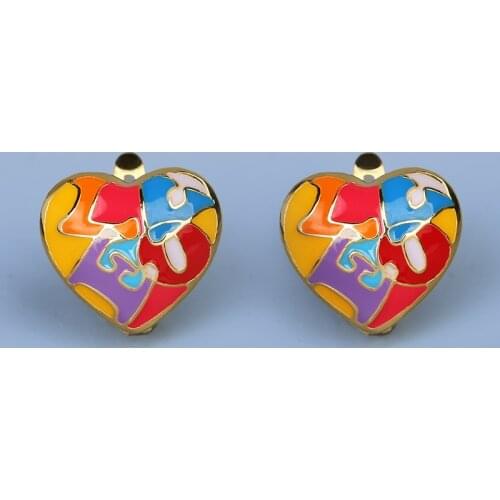 New Womens Earrings Fashion Love Heart Shape Color Epoxy Jewelry Earrings Handmade Enamel Womens Earrings Wedding Jewelry