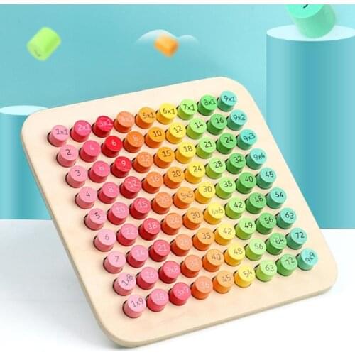 Montessori Educational Wooden Toys for Kids 99 Multiplication Table Math Educational Toys Early Learning Toys for Kids Children