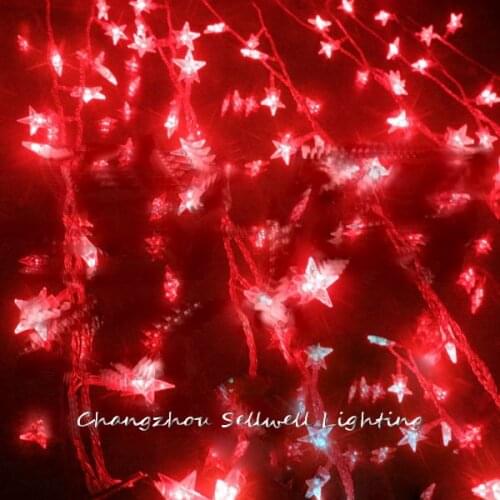 Great!holiday Lighting Christmas Lamp Coloured Bulb Internet Cafe Decoration 10m Red Led Star Light H048(1)