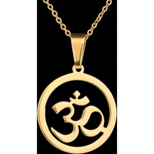 Stainless Steel OM Yoga Pendant Necklace for Women