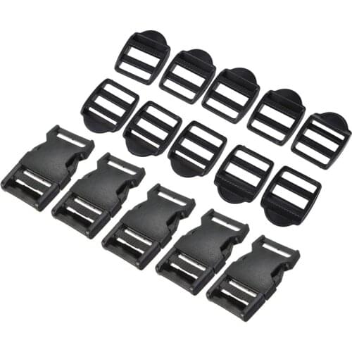 10 Pcs Plastic Replaceable Luggage Bag Side Buckles for 1 Inch Width & 10Pcs Plastic Buckles Clips Strap Clasp 25mm