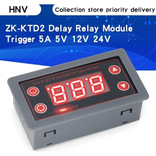 ZK-KTD2 5A 5V 12V 24V Fully Compatible Delay Relay Module Trigger Cycle Timing Industrial Anti-Overshoot