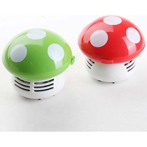 Cute Mini Mushroom Corner Desk Table Dust Vacuum Cleaner Sweeper