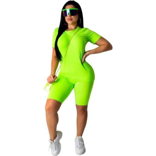 Plus Size Casual Two Piece Set Tracksuit Women Clothes Top Biker Shorts Sweat Suits Fitness Jogger 2 Piece Outfits Matching Sets