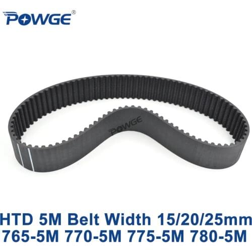 POWGE HTD 5M Timing belt C=765/770/775/780 width 15/20/25mm Teeth 153 154 155 156 HTD5M synchronous Belt 765-5M 770-5M 780-5M