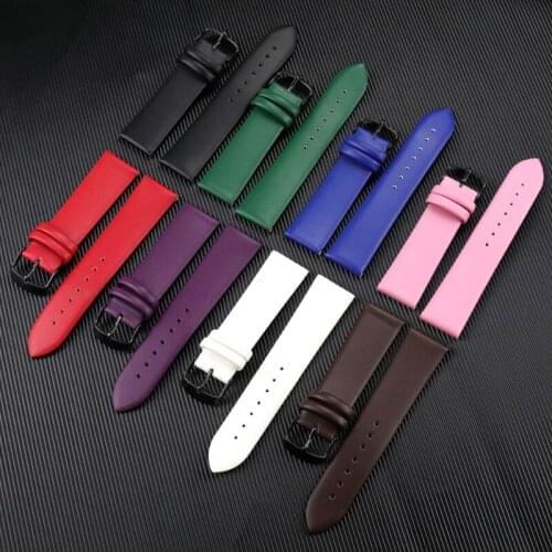 Genuine Leather Watchbands 20mm 22mm Watch Steel Pin Black Buckle Band Strap High Quality Wrist Belt Bracelet