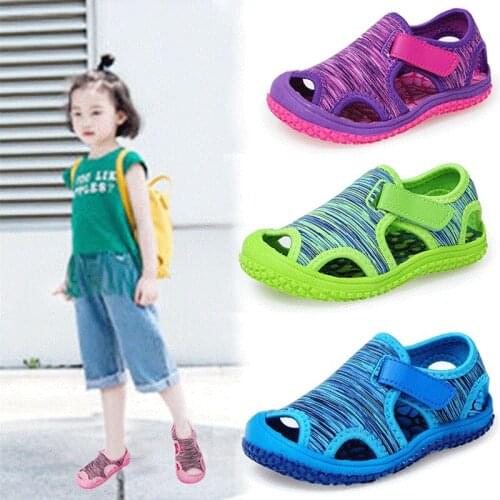 Summer Sandals For Girls Boys Soft Bottom Childrens Flat Shoes Little Kids Closed Toe Baby Toddler Shoes Beach Sandals