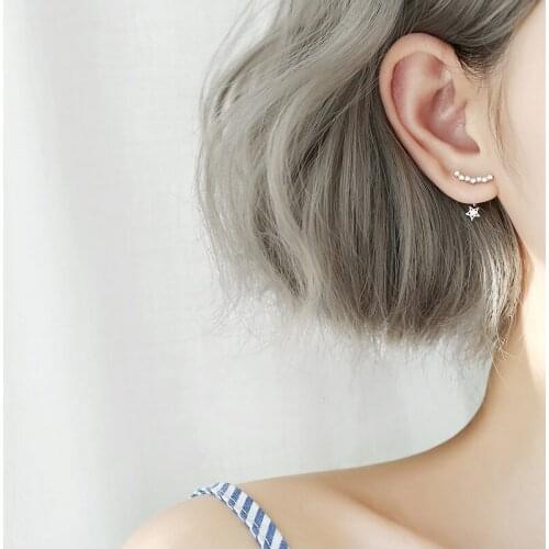 S925 Needle 3Pairs/Lot Zircon Star Simple Drop Earring Womens Fashion Earrings