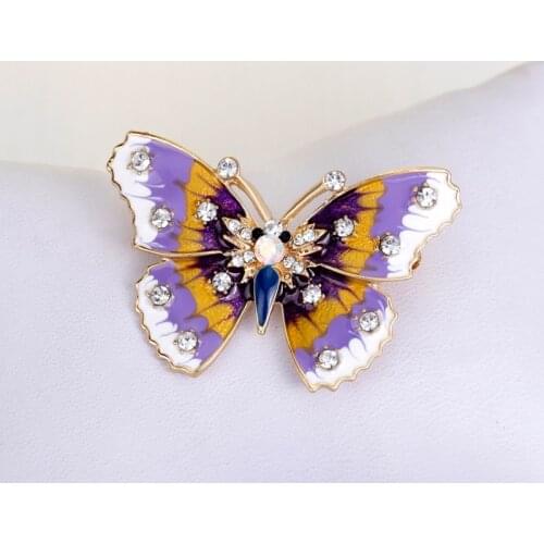 Brand New Multi Colors Butterfly Brooches Pins Rhinestone Insect Women Sweater Brooches Jewelry Accessories