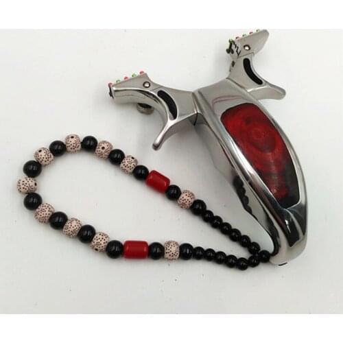 Steel-wood Handle Fast Press Flat Leather Slingshot Fiber Five Consecutive Sight High Competitive Shooting Outdoor Dedicated