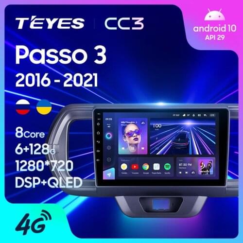 TEYES CC3 For Toyota Passo III 3 2016 - 2021 Right hand driver Car Radio carplay Multimedia Video Player Navigation stereo GPS Android 10 No 2din 2 din dvd