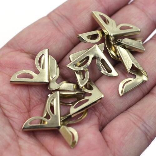 Corner Protector For Book Photo Scrapbooking Albums Menus Folders Triangle Flower Lace Hollow Bag DIY Ornament Gold Color 16mm