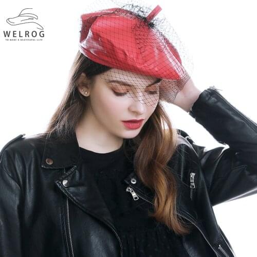 Женские кожаные шапки WELROG China At AliExpress