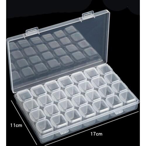 Tool Box Storage Case Nail Organizer Removable Electronic Parts Screws Accessories Tools 28 girds Jewelry Storage Box