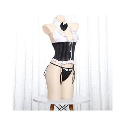 The new one-piece suit sexy underwear cute and playful cosplay maid sexy perspective mesh uniform temptation cosplay suit