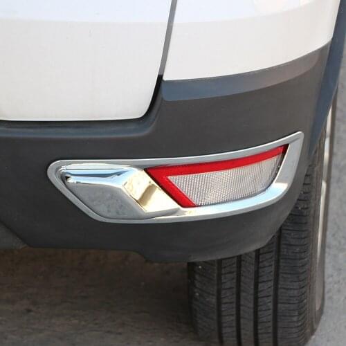 1 PAIR Car Chromium Styling Chrome Rear Fog Lamp Cover Lights Trim Sticker Cover For Ford Ecosport 2013 2014 2015 2016 2017 Acc