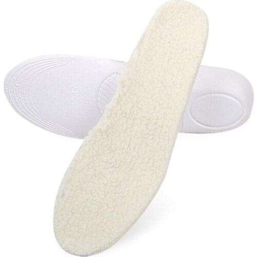 1Pair Winter Warm Insole Breathable And Sweat-absorbent PU Inner Heightening Insole For Man Woman Sports Cotton Insole