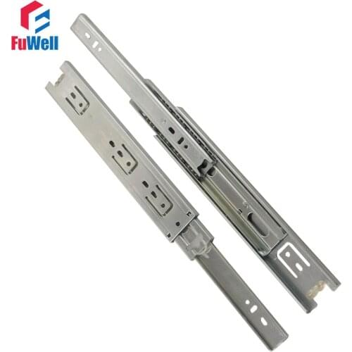 2pcs 12inch Drawer Slides 45mm Width Cold-Rolled Steel Fold Telescopic Drawer Runner Ball Bearing Furniture Cabinet Sliding