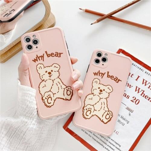 2020 Interesting Cartoon Animal Bear Cover Case For iPhone 12 12min 12Pro 12ProMax 11 11PROMAX 11PRO SE2020 8 7Plus 8Plus X XR