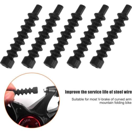 5 Pcs Bike V Brake Boot Dust-proof Mountain Bicycle V Brake Cable Hose Rubber Boots Protective Hose Sleeve Cover Replacement