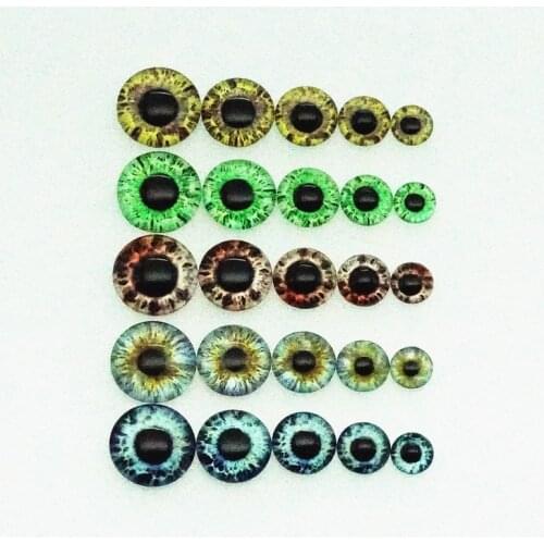 50pcs/lot Mixed with 8mm 10mm 12mm 14mm 16mm Round In Paris Dragon Eyes Glass Cabochon Flatback Photo Cameo DIY Accessories