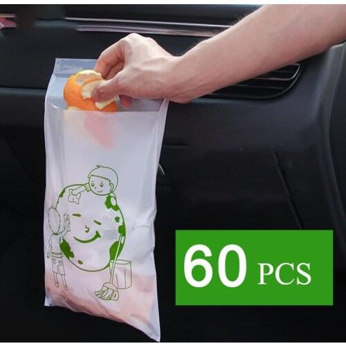 60PCS Disposable Car Door Trash Bag Water-proof Large Size Wall-mounted Garbage Holder Kitchen Sundries Bag Reusable Storage Bag