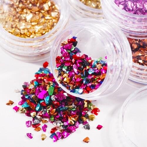 Nails Accessories Broken Glass DIY Nail Art Gems 3D Small Gravel Glitter Rhinestone For Nail Art Decorations 1 Box