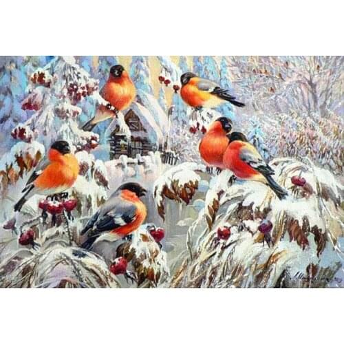 Diy Diamond Painting Cross Stitch Needlework Full Drill Rhinestone Branch Bird Home Decor 3D Diamond Mosaic Embroidery