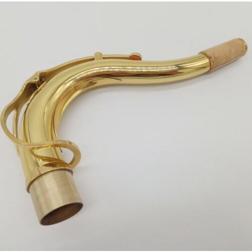 Free Shipping Brand New De Xin Bb Tenor Saxophone Necks Professional Sax Necks Brass Accessories Gold Lacquer