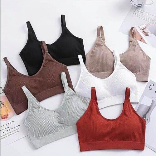 Seamless back wrapped bra no steel ring sports bra running shockproof belt bra mat gathered vest underwear for students