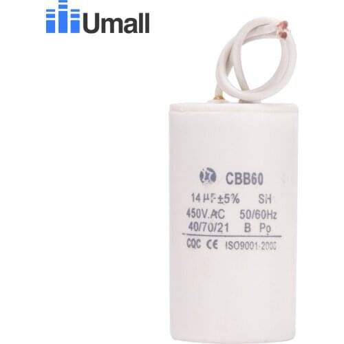 CBB60 450V 14uF motor start capacitor for electric machine two wires