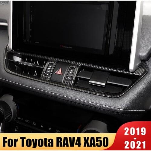 For Toyota RAV4 2019 2020 2021 XA50 Car Interior Middle Center Console Air Condition Vent Outlet Cover Trim ABS Accessories