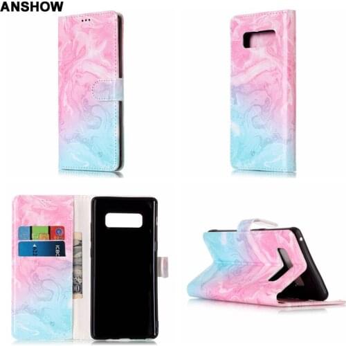 Marble Stone Wallet Case For Iphone XR XS MAX X 10 8 7 Plus Galaxy Note 9 8 Leather Flower Butterfly Card Slot Flip 50PCS