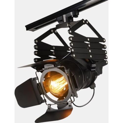 Retro Loft Flexible Ceiling Light Vintage Lifting Stage Light Restaurant Living Room Pub Bar Cafe Lamp Store Shop Dome Lighting